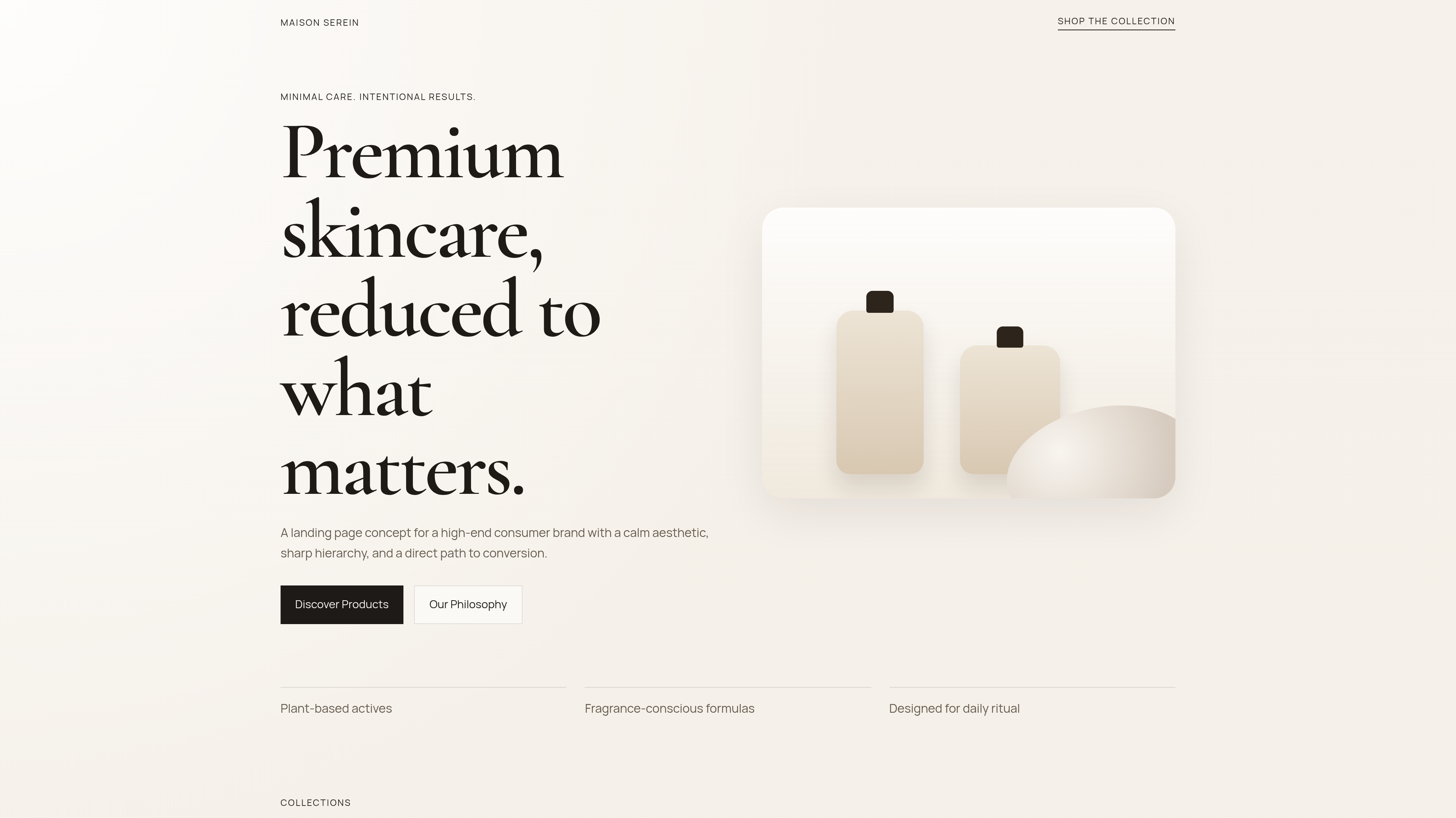 Website creation for a high-end consumer brand desktop screenshot