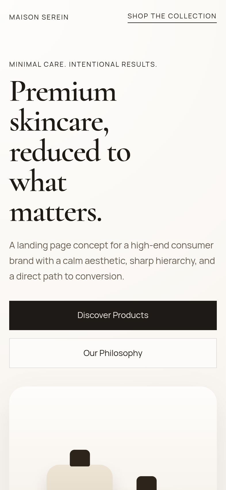 Website creation for a high-end consumer brand secondary screenshot